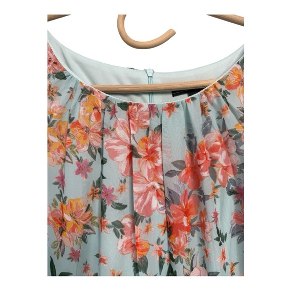 R&K Blue Coral Tiered Ruffle Flutter Sleeve Tie Waist Maxi Dress NEW Feminine - Picture 6 of 14